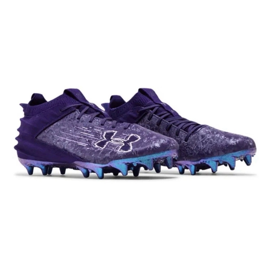 Under Armour Blur 2 MC Suede Purple Football Cleats Mens Sz 14 *3027978-500